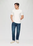 s.Oliver Stoffhose Jeans Benito Regular Fit Mid Rise Straight Leg Weiß/Creme/Schwarz