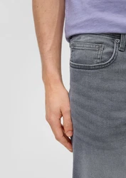 QS Cargoshorts Regular Denim-Look Shorts Lila/Hellgrau