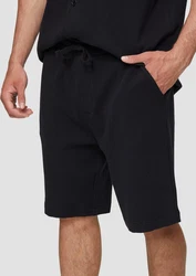 QS Cargoshorts Shorts aus Waffelpiqu  Schwarz/Dunkelgrau/Dunkelblau/Braun