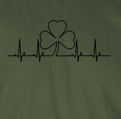 Shirtracer T-Shirt Kleeblatt Herzschlag St. Patricks Day Grün/Dunkelgrün