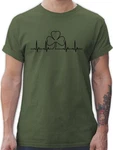 Shirtracer T-Shirt Kleeblatt Herzschlag St. Patricks Day Grün/Dunkelgrün