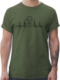 T-Shirt Kleeblatt Herzschlag St. Patricks Day