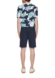 QS Cargoshorts Sweat-Shorts Tunnelzug Blau/Hellblau/Grün
