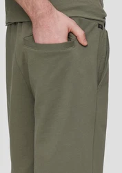 QS Cargoshorts Sweat-Shorts Tunnelzug Dunkelgrün/Khaki/Grün