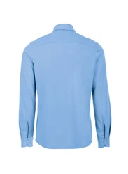 Trigema Poloshirt Business-Hemd aus DELUXE-Single-Jersey Hellblau/Blau/Dunkelblau