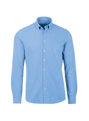 Trigema Poloshirt Business-Hemd aus DELUXE-Single-Jersey Hellblau/Blau/Dunkelblau
