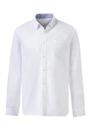 Langarmhemd regular-fit mit Button-down-Kragen, reine Baumwolle