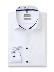 OLYMP Businesshemd Luxor comfort fit Weiß/Creme/Dunkelblau