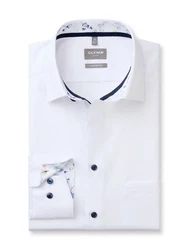 OLYMP Businesshemd Luxor comfort fit Weiß/Creme/Dunkelblau