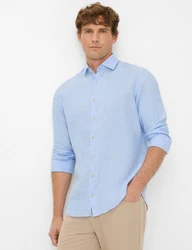Brax Leinenhemd Style HAROLD Hellblau/Blau