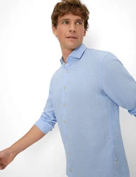 Brax Leinenhemd Style HAROLD Hellblau/Blau