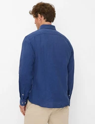 Brax Leinenhemd Style HAROLD Blau/Dunkelblau/Hellblau