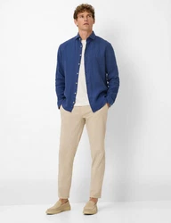 Brax Leinenhemd Style HAROLD Blau/Dunkelblau/Hellblau