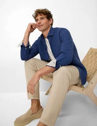 Brax Leinenhemd Style HAROLD Blau/Dunkelblau/Hellblau