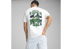 PUMA T-Shirt GRAPHICS Super PUMA Relaxed T-Shirt Weiß/Grün/Rosa