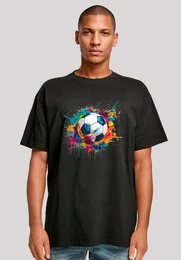 T-Shirt Bunte Fuball Grafik Premium Qualitt