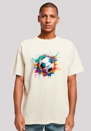 T-Shirt Bunte Fuball Grafik Premium Qualitt