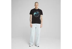 PUMA Graphics Execution T-Shirt Herren Schwarz/Grau/Lila/Blau
