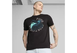 PUMA Graphics Execution T-Shirt Herren Schwarz/Grau/Lila/Blau