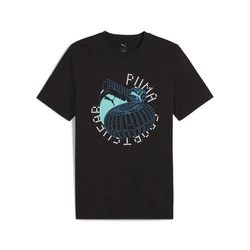 PUMA Graphics Execution T-Shirt Herren Schwarz/Grau/Lila/Blau