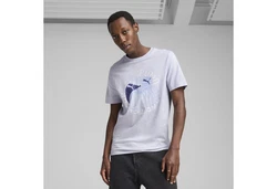 PUMA Graphics Execution T-Shirt Herren Hellblau/Grau/Blau