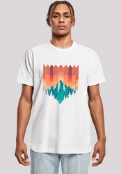 F4NT4STIC T-Shirt Berg Sonnenuntergang Rot/Weiß/Braun/Hellblau/Türkis