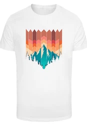 F4NT4STIC T-Shirt Berg Sonnenuntergang Rot/Weiß/Braun/Hellblau/Türkis