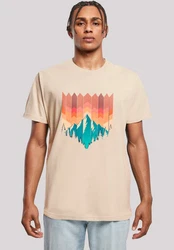 F4NT4STIC T-Shirt Berg Sonnenuntergang Beige/Gelb/Khaki/Rot/Braun/Creme