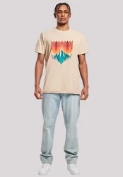 F4NT4STIC T-Shirt Berg Sonnenuntergang Beige/Gelb/Khaki/Rot/Braun/Creme