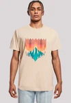 F4NT4STIC T-Shirt Berg Sonnenuntergang Beige/Gelb/Khaki/Rot/Braun/Creme