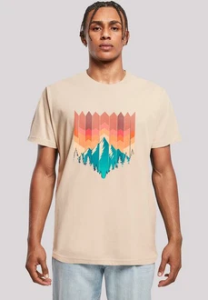 F4NT4STIC T-Shirt Berg Sonnenuntergang Beige/Gelb/Khaki/Rot/Braun/Creme F4NT4STIC T-Shirt Berg Sonnenuntergang Beige/Gelb/Khaki/Rot/Braun/Creme