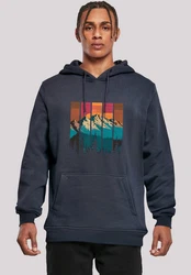 F4NT4STIC Kapuzenpullover Berg Sonnenuntergang Retro 