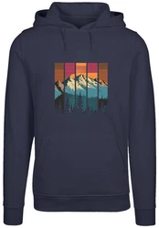 F4NT4STIC Kapuzenpullover Berg Sonnenuntergang Retro 