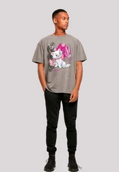 F4NT4STIC T-Shirt Aristocats Marie Meow Schmetterling Hellgrau/Beige/Grau/Weiß/Creme/Braun/Rosa