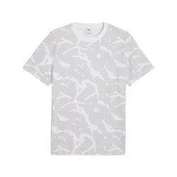 PUMA T-Shirt Essentials Logo Lab Herren Weiß/Grau/Hellgrau/Silber