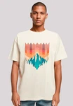 F4NT4STIC T-Shirt Berg Sonnenuntergang Türkis/Beige/Weiß/Braun/Creme/Rot