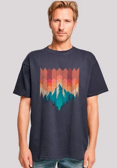 F4NT4STIC T-Shirt Berg Sonnenuntergang Braun/Dunkelblau/Mischfarben/Rot/Blau/Fliederfarben/Türkis F4NT4STIC T-Shirt Berg Sonnenuntergang Braun/Dunkelblau/Mischfarben/Rot/Blau/Fliederfarben/Türkis