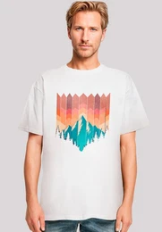 T-Shirt Berg Sonnenuntergang Geometrisch Premium Qualitt