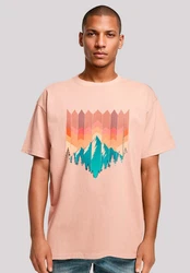 F4NT4STIC T-Shirt Berg Sonnenuntergang Rosa/Orange/Braun
