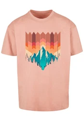 F4NT4STIC T-Shirt Berg Sonnenuntergang Rosa/Orange/Braun