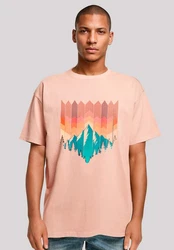 F4NT4STIC T-Shirt Berg Sonnenuntergang Rosa/Orange/Braun