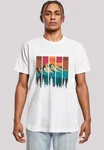F4NT4STIC T-Shirt Berg Sonnenuntergang Retro Braun/Türkis/Weiß/Orange/Rot/Beige