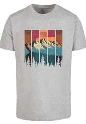 F4NT4STIC T-Shirt Berg Sonnenuntergang Retro Grau/Türkis/Hellgrau/Braun/Rot/Beige