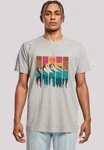 F4NT4STIC T-Shirt Berg Sonnenuntergang Retro Grau/Türkis/Hellgrau/Braun/Rot/Beige