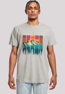 F4NT4STIC T-Shirt Berg Sonnenuntergang Retro Grau/Türkis/Hellgrau/Braun/Rot/Beige F4NT4STIC T-Shirt Berg Sonnenuntergang Retro Grau/Türkis/Hellgrau/Braun/Rot/Beige
