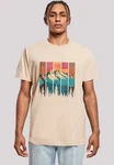 F4NT4STIC T-Shirt Berg Sonnenuntergang Retro Beige/Khaki/Braun/Gelb/Türkis