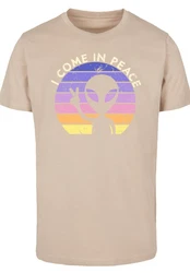 F4NT4STIC T-Shirt Alien Peace Sunset Gelb/Beige/Khaki/Creme