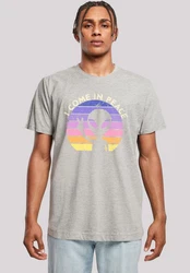 F4NT4STIC T-Shirt Alien Peace Sunset Grau/Hellgrau/Lila