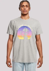 F4NT4STIC T-Shirt Alien Peace Sunset Grau/Hellgrau/Lila