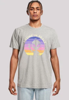 F4NT4STIC T-Shirt Alien Peace Sunset Grau/Hellgrau/Lila